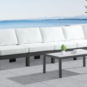 Nizuc - Outdoor Patio Modular Sofa 4 Seats - White - Modern & Contemporary - Image 4