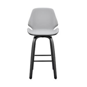 Arabela - 26" Swivel Bar Stool - Gray / Black - Image 2
